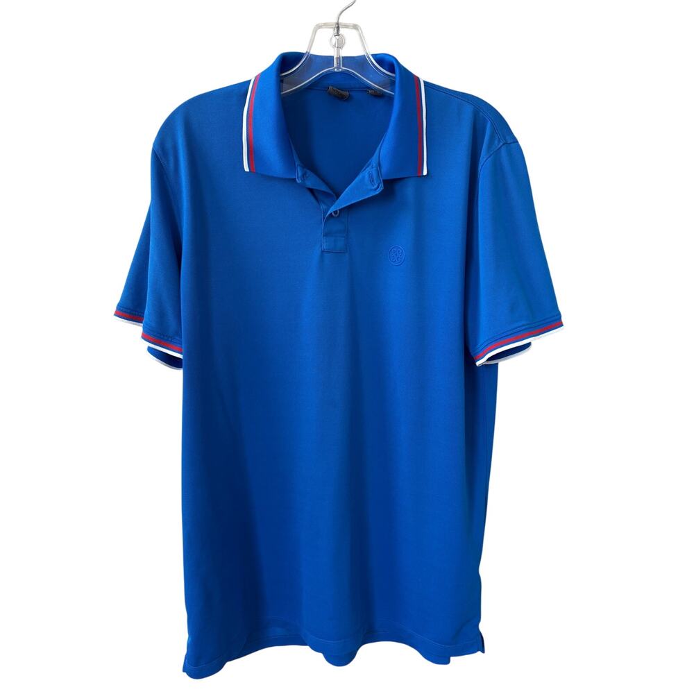 G/Fore Polo‎ Shirt Pique Knit Performance Men’s Sz M Blue Red G4